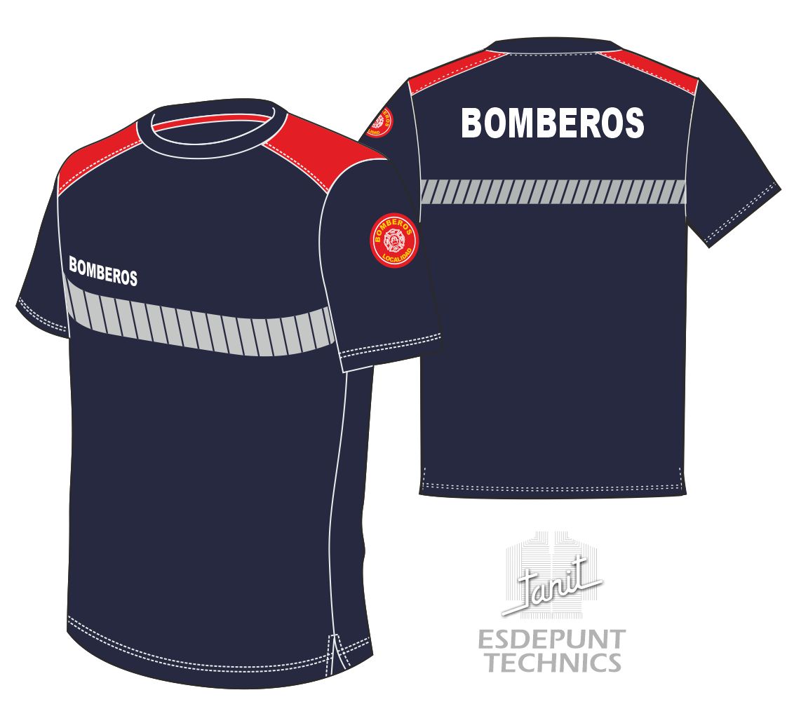 CAMISETA MANGA CORTA TRANSFER PLATA - BOMBEROS - BB20 - ESDEPUNT